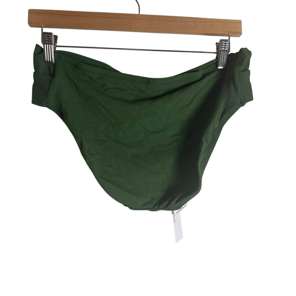 Robin Piccone Malachite Green Banded Twist Front Hipster Bikini Swimsuit Bottoms - Picture 6 of 10
